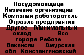 Посудомойщица › Название организации ­ Компания-работодатель › Отрасль предприятия ­ Другое › Минимальный оклад ­ 10 000 - Все города Работа » Вакансии   . Амурская обл.,Константиновский р-н